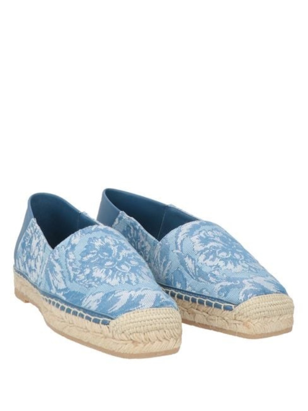 Versace Denim printed espadrilles, size 39. Brand new in box